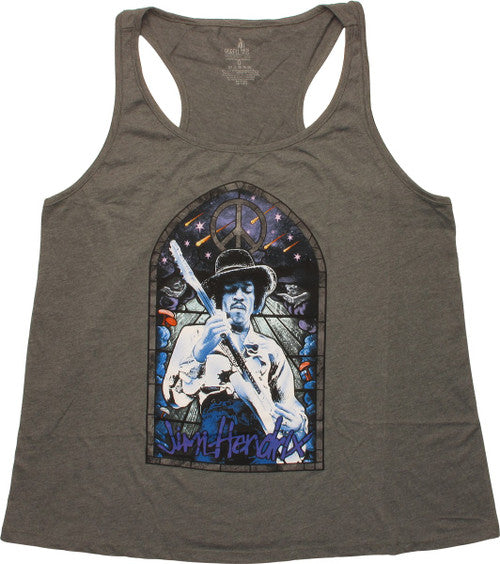 Jimi Hendrix Stained Glass Ladies Tank Top