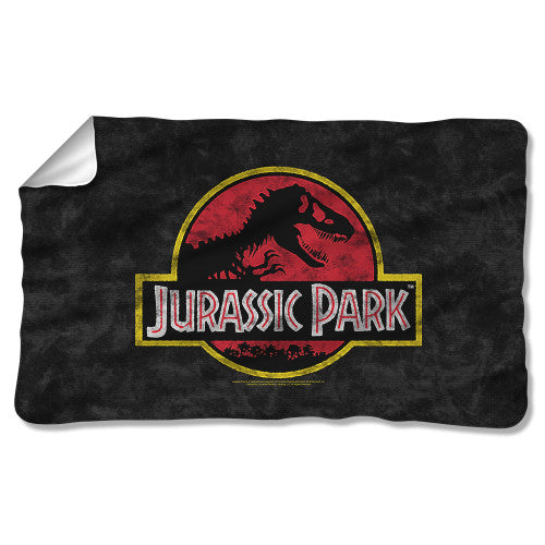 Jurassic Park Classic Logo Fleece Blanket in Red