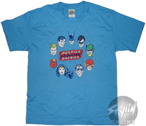 Justice League Circle Heads Youth T-Shirt