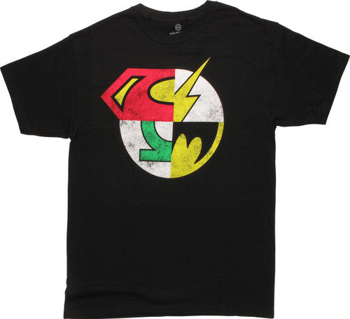 Justice League Quartered Group Logo T-Shirt