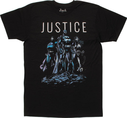 Justice League Trio Shadows T-Shirt Sheer