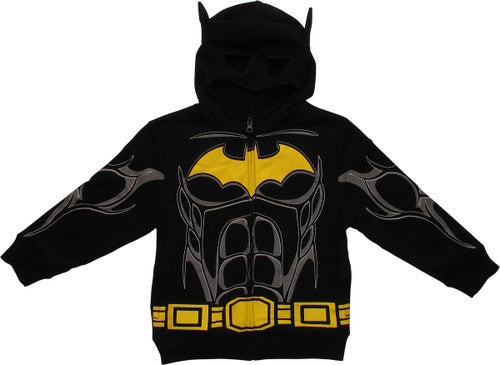 Batman Logo Masked Costume Zipper Juvenile Hoodie
