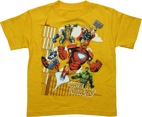 Avengers Marvel Heroes Gold Juvenile T-Shirt