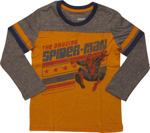 Amazing Spiderman Swing Ringer Long Sleeve Juvenile T-Shirt