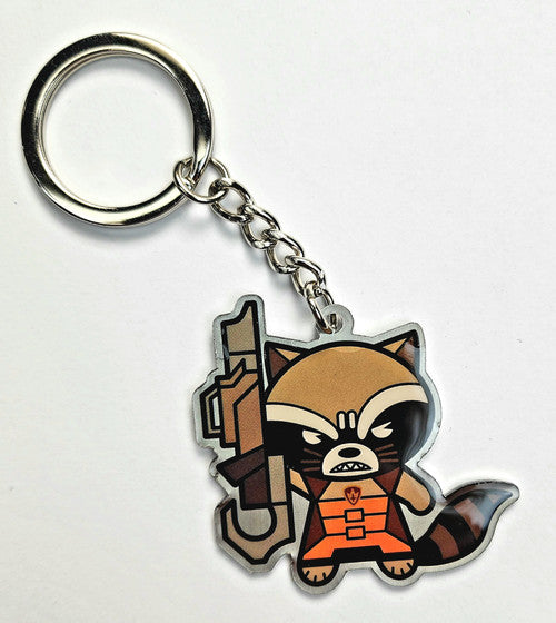 Guardians Galaxy Angry Rocket Keychain in Orange Guardians of the Galaxy