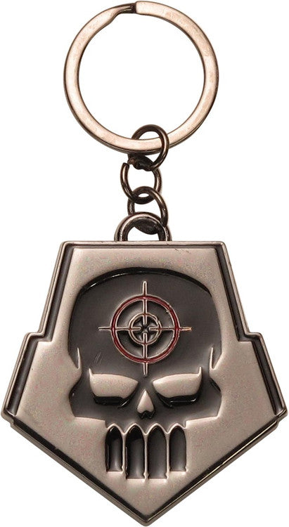 Suicide Squad Deadshot Metal Logo Keychain in Red