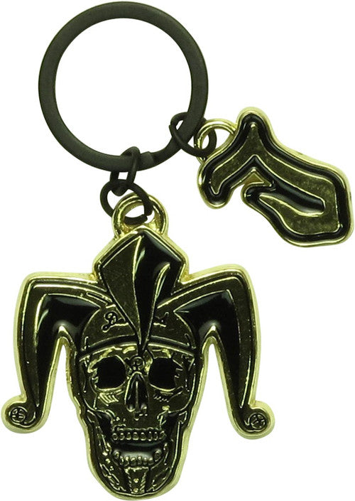 Suicide Squad Joker Jester Skull Keychain in Gold