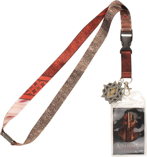 Assassins Creed Star Amulet Charm Lanyard in Red