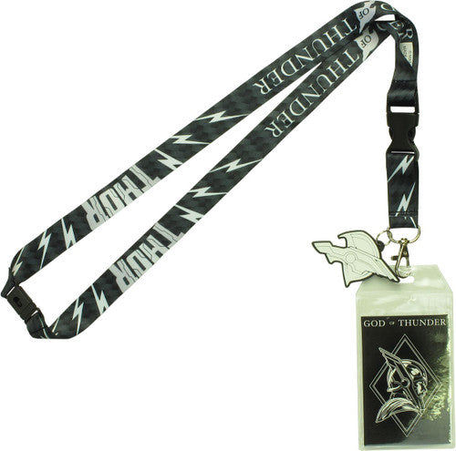 Thor Ragnarok God of Thunder Charm Lanyard in Black