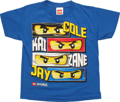 Lego Ninjago Ninjas Eyes and Names Youth T-Shirt