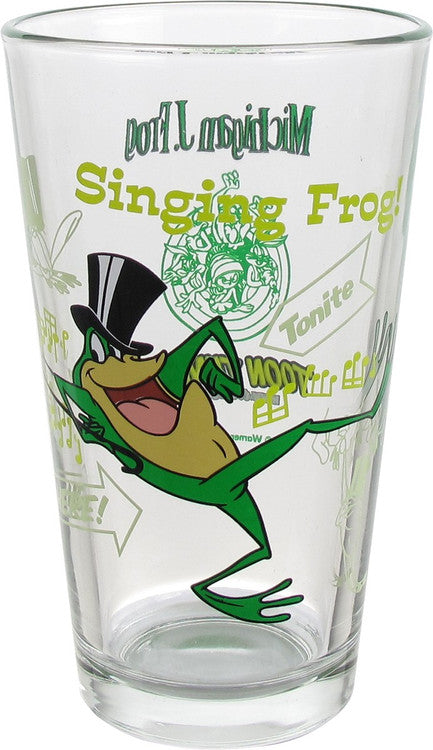 Looney Tunes Michigan J Frog Pint Glass in Green