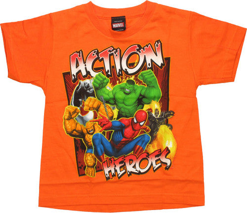 Marvel Action Heroes Orange Juvenile T-Shirt