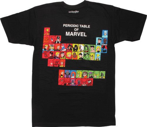 Marvel Comics Periodic Table T-Shirt