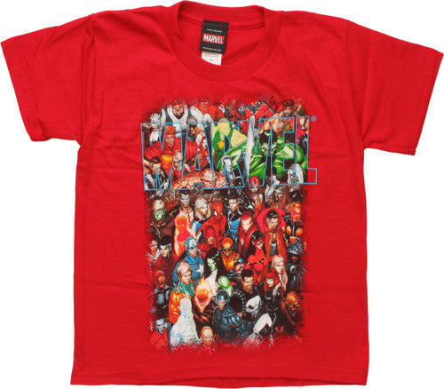 Marvel Group Shot Red Juvenile T-Shirt