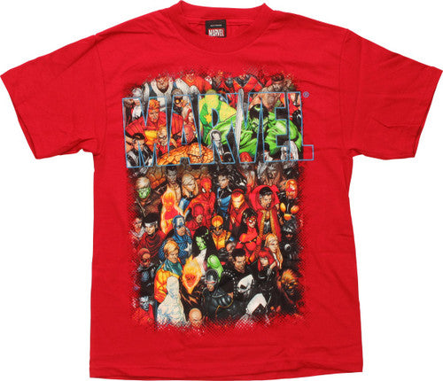 Marvel Group Shot Red Youth T-Shirt