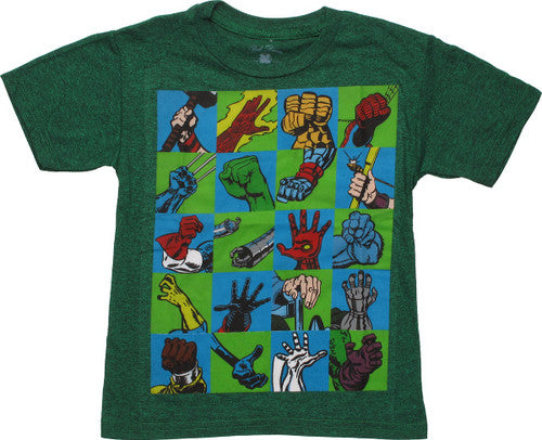 Marvel Hero Hands Juvenile T-Shirt