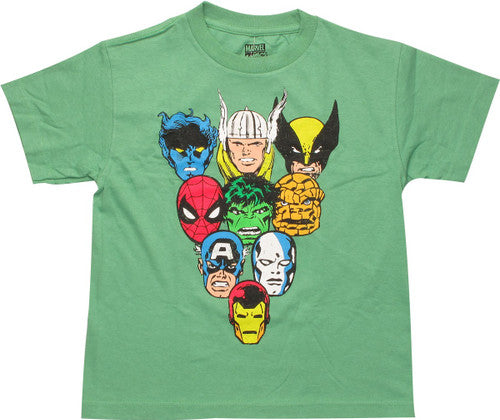 Marvel Hero Heads Distressed Youth T-Shirt