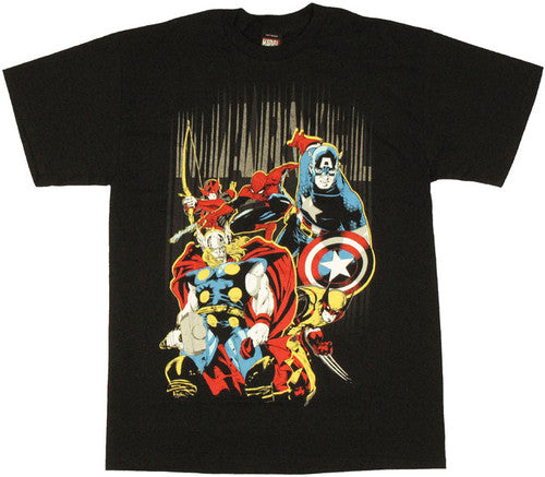 Marvel Heroes Name Stripes T-Shirt