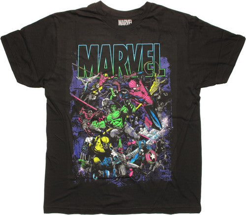 Marvel Neon Group Name T-Shirt
