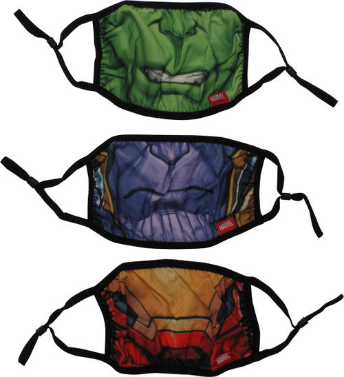 Avengers 3 Pack Cloth Face Mask Set in Red