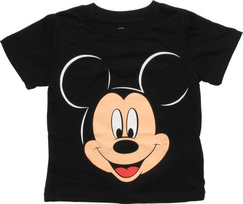 Mickey Mouse Head Black Toddler T-Shirt