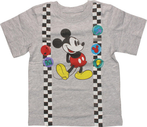 Mickey Mouse Suspenders and Pins Toddler T-Shirt