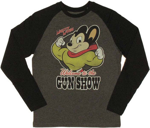 Mighty Mouse Gun Show Raglan T-Shirt