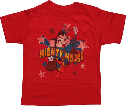 Mighty Mouse Vintage Patriotic Stars Toddler Shirt