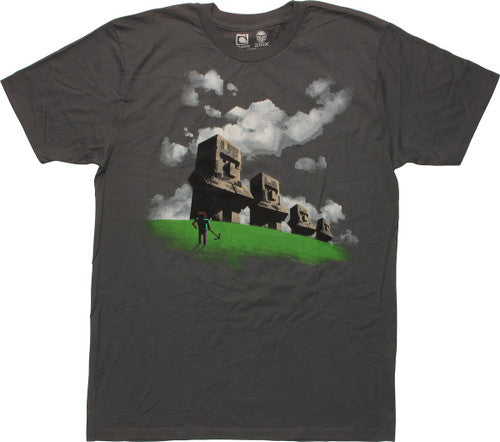 Minecraft Easter Island Scene T-Shirt