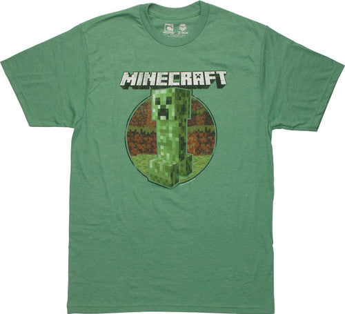 Minecraft Vintage Creeper Circle T-Shirt