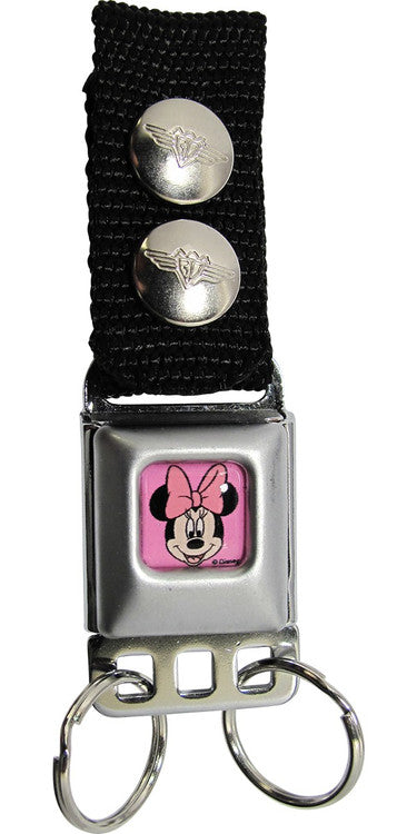 Minnie Mouse Face Smile Keychain in Black