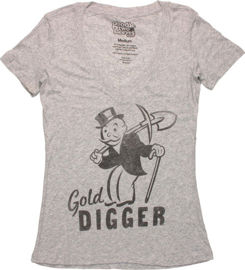 Monopoly Gold Digger Deep V Neck Baby T-Shirt