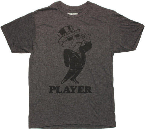 Monopoly Player Charcoal T-Shirt Sheer