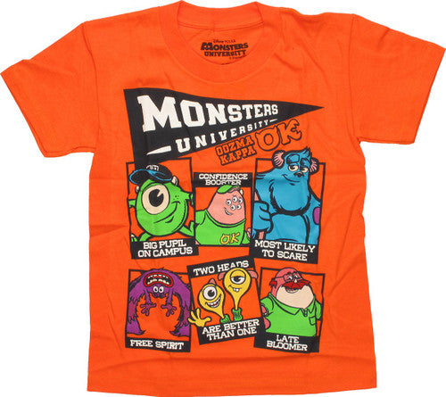 Monsters University Oozma Kappa Orange Juvenile T-Shirt