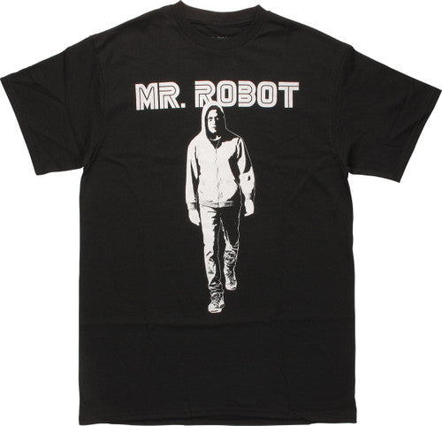 Mr Robot Walking Under Name T-Shirt