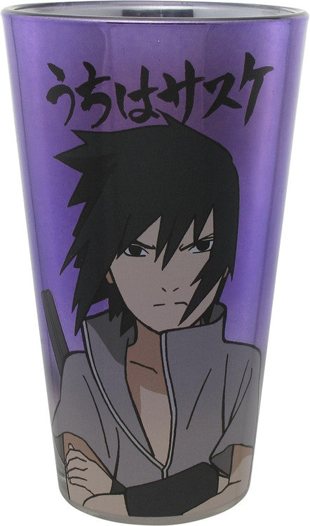 Naruto Sasuke Uchiha Japanese Pint Glass in Purple