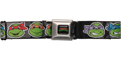 Ninja Turtles TMNT Faces Black Seatbelt Mesh Belt