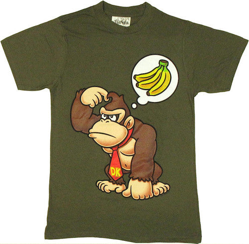 Nintendo Donkey Kong Thought Olive T-Shirt Sheer
