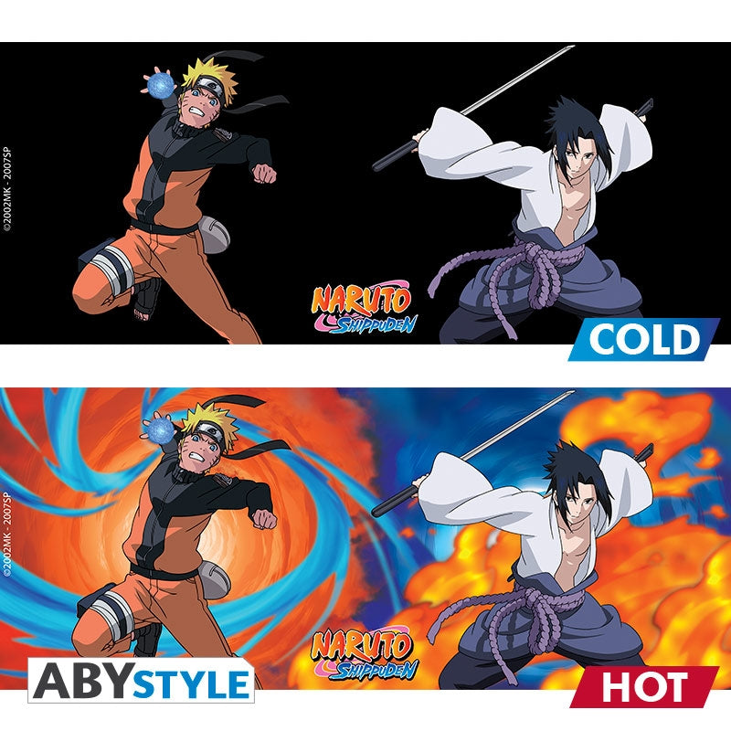 Naruto Shippuden Naruto and Sasuke Heat Change Mug and Coaster Set