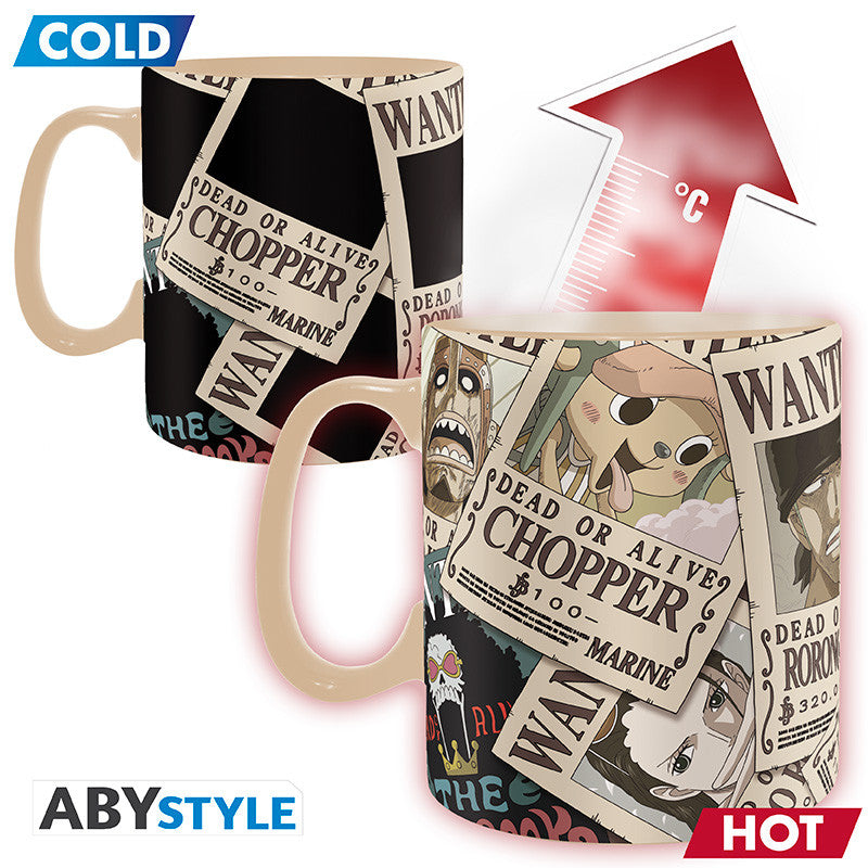 One Piece Wanted Posters Heat Changing Mug