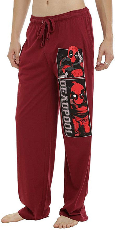 Deadpool Panels Burgundy Red Lounge Pants