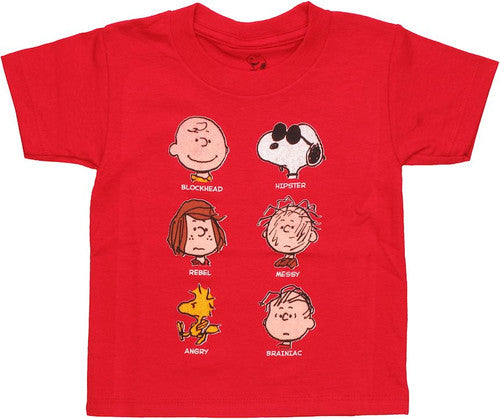 Peanuts Character Labels Toddler T-Shirt