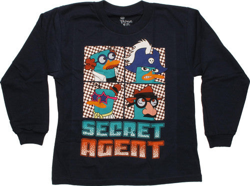 Phineas and Ferb Agent Long Sleeve Juvenile Shirt