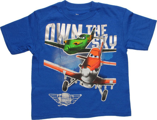 Planes Own the Sky Wings Globe Youth T-Shirt