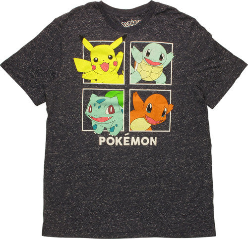Pokemon Starter Pokemon Squares T-Shirt Sheer