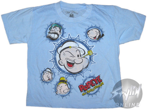 Popeye Circled Faces Infant T-Shirt