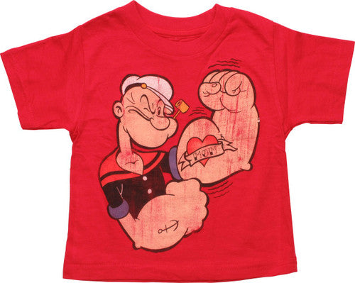 Popeye Tattoo Mom Distressed Infant T-Shirt