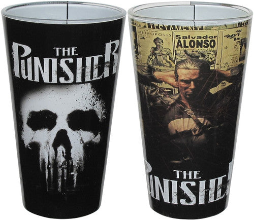 Punisher Logo and Targeted Pint Glass Set in White