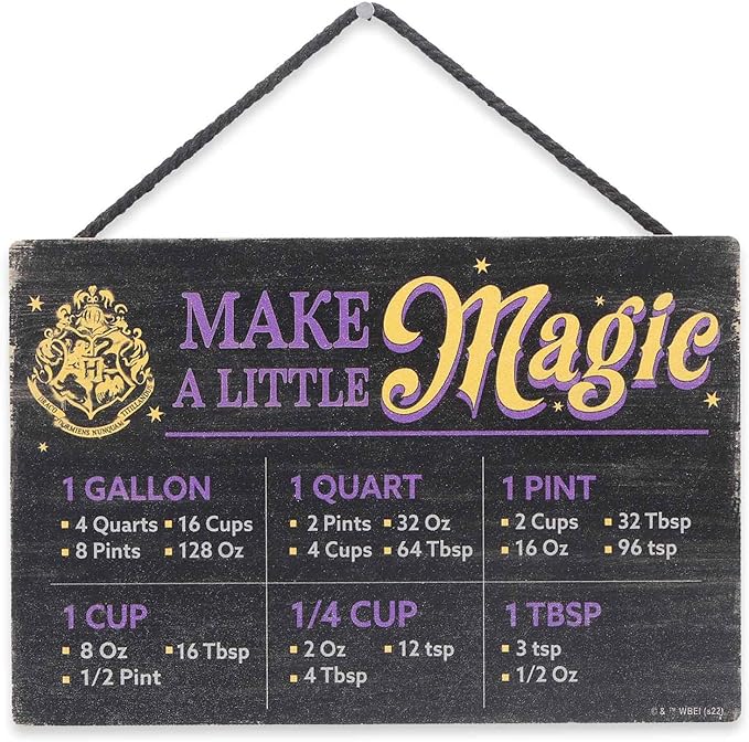 Harry Potter Hanging Wood Measuring Sign - Make a Little Magic Cooking Conversion Chart