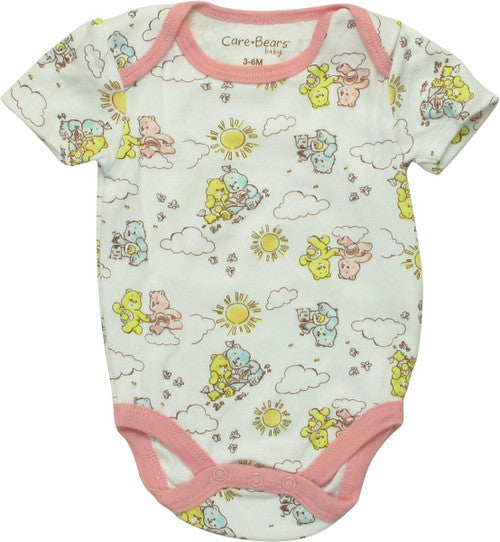 Care Bears Characters Sun Clouds White Snap Suit
